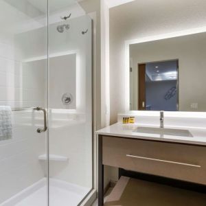 Guest bathroom with shower at Best Western Plus Executive Residency Phoenix North Happy Valley.