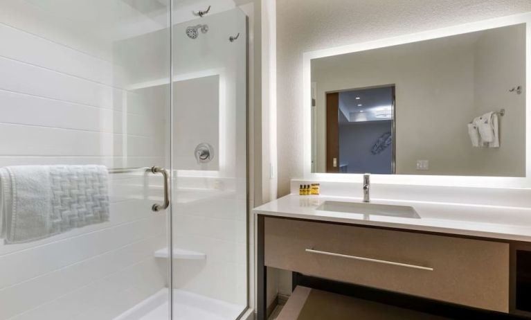 Guest bathroom with shower at Best Western Plus Executive Residency Phoenix North Happy Valley.