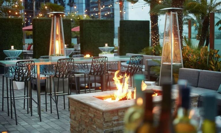 Outdoor patio at Embassy Suites By Hilton San Diego-La Jolla.