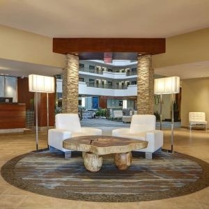 Lobby lounge at Embassy Suites By Hilton San Diego-La Jolla.