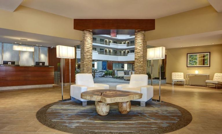 Lobby lounge at Embassy Suites By Hilton San Diego-La Jolla.