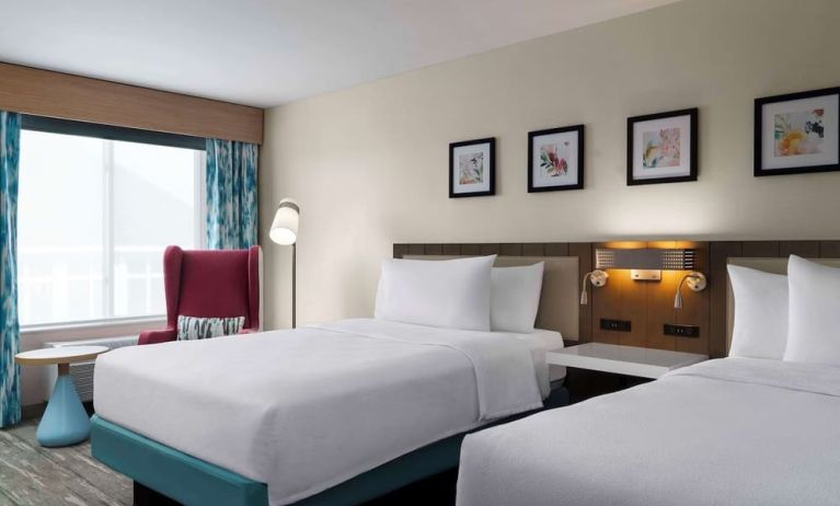 Day use twin room with lounge seating at Hilton Garden Inn Kennett Square.