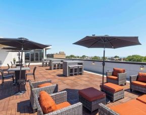 Rooftop terrace perfect for coworking at Hampton Inn Chicago North/Loyola Station.