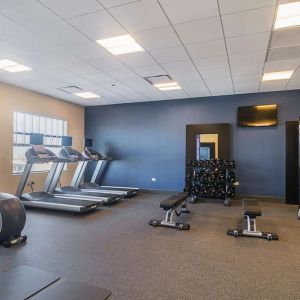 Fitness center at Hampton Inn Chicago North/Loyola Station.