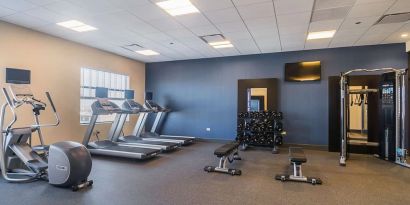 Fitness center at Hampton Inn Chicago North/Loyola Station.