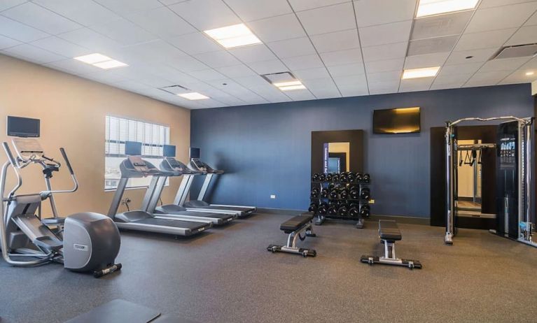 Fitness center at Hampton Inn Chicago North/Loyola Station.