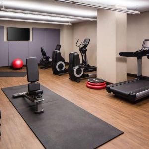 Fitness center at Hilton Brooklyn New York.