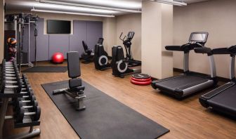 Fitness center at Hilton Brooklyn New York.