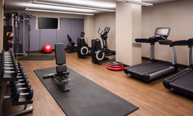 Fitness center at Hilton Brooklyn New York.