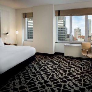 Spacious day use room with work desk at Hilton Brooklyn New York.