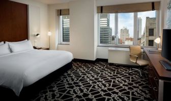 Spacious day use room with work desk at Hilton Brooklyn New York.