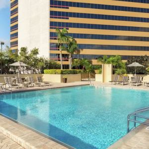 Relaxing outdoor pool at DoubleTree By Hilton Orlando Downtown.
