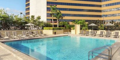 Relaxing outdoor pool at DoubleTree By Hilton Orlando Downtown.
