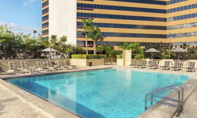 Relaxing outdoor pool at DoubleTree By Hilton Orlando Downtown.
