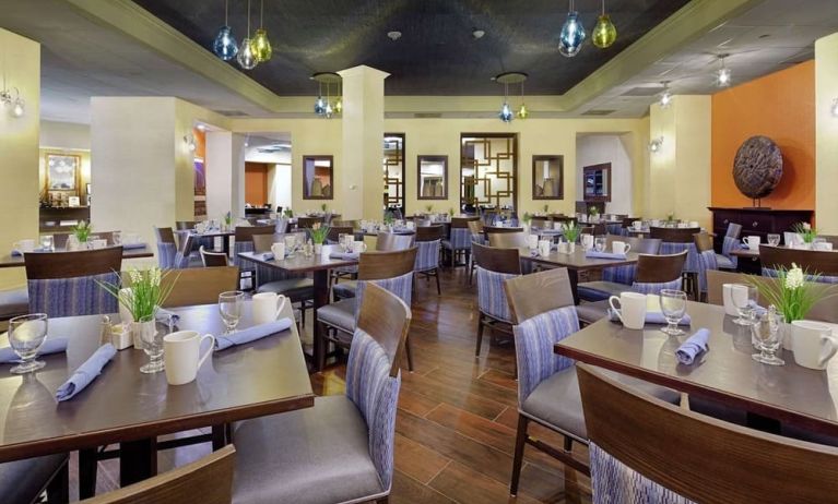 Breakfast area perfect for coworking at DoubleTree By Hilton Orlando Downtown.
