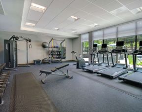 Fitness center at Hampton Inn & Suites Sunnyvale Silicon Valley.