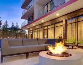 Firepit in courtyard perfect for coworking at Hampton Inn & Suites Sunnyvale Silicon Valley.