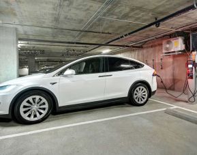 Electric vehicle charging station available at Hampton Inn & Suites Sunnyvale Silicon Valley.