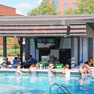 Poolside bar available at Hilton Anatole.