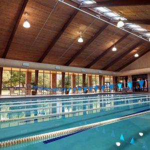 Indoor lap pool available at Hilton Anatole.