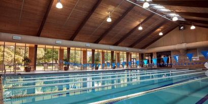 Indoor lap pool available at Hilton Anatole.