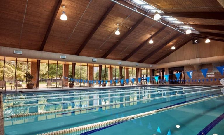 Indoor lap pool available at Hilton Anatole.