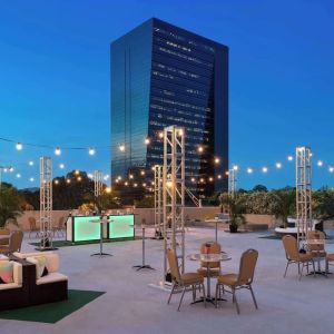 Rooftop bar at Hilton Atlanta.