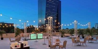 Rooftop bar at Hilton Atlanta.