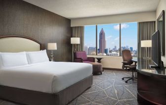 Day use room with work desk at Hilton Atlanta.
