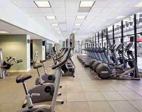 Well-equipped fitness center at Hilton Atlanta.