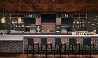 Hotel bar at Hilton Garden Inn Camden Waterfront Philadelphia.