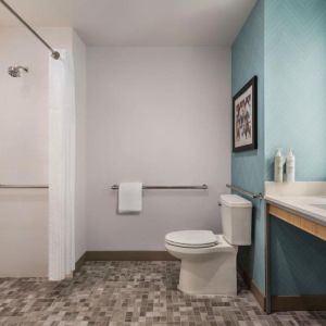 Private guest bathroom with shower at Hilton Garden Inn Nashville West End Avenue.