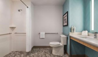 Private guest bathroom with shower at Hilton Garden Inn Nashville West End Avenue.