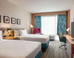 Day use twin room with workdesk at Hilton Garden Inn Nashville West End Avenue.