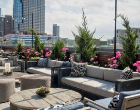 Rooftop lounge with city view at Arlo SoHo.