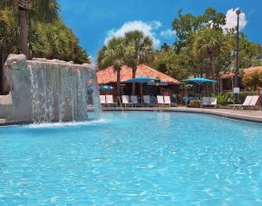 Waterfall in the lagoon pool of the DoubleTree By Hilton Orlando At SeaWorld.