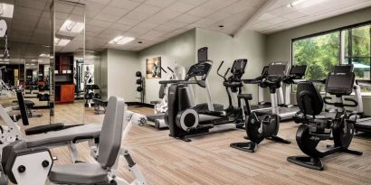 Fully equipped fitness center at Sonesta Nashville Airport.