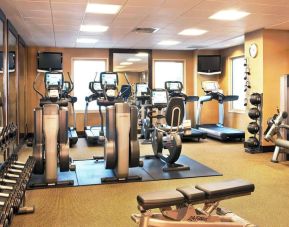 Fully equipped fitness center at Hilton Philadelphia At Penn's Landing.