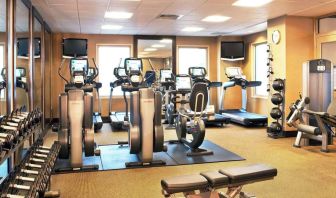 Fully equipped fitness center at Hilton Philadelphia At Penn's Landing.