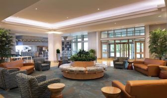 Spacious and comfortable lobby workspace at Hilton Philadelphia At Penn's Landing.