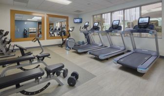 Fitness center at Embassy Suites By Hilton San Diego-La Jolla.