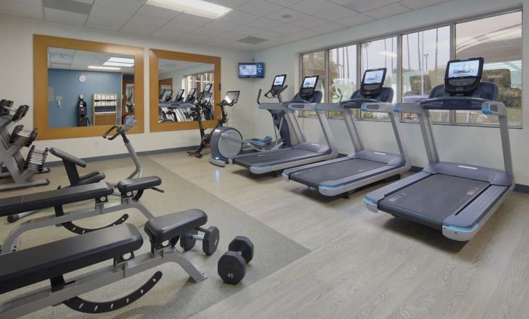 Fitness center at Embassy Suites By Hilton San Diego-La Jolla.