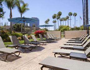 Beautiful sun deck perfect as workspace at Embassy Suites By Hilton San Diego-La Jolla.