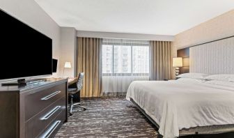 Day use room with natural light and work desk at Embassy Suites By Hilton Crystal City-National Airport.