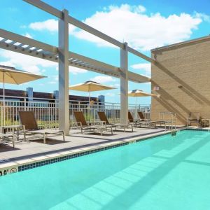 Relaxing outdoor pool at Hilton Garden Inn Washington DC/Georgetown Area.