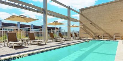 Relaxing outdoor pool at Hilton Garden Inn Washington DC/Georgetown Area.