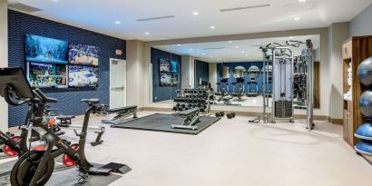 Fully equipped fitness center at Sonesta Columbus Downtown.