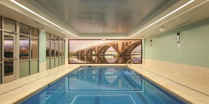 Refreshing indoor pool at Hyatt Place West End Georgetown.