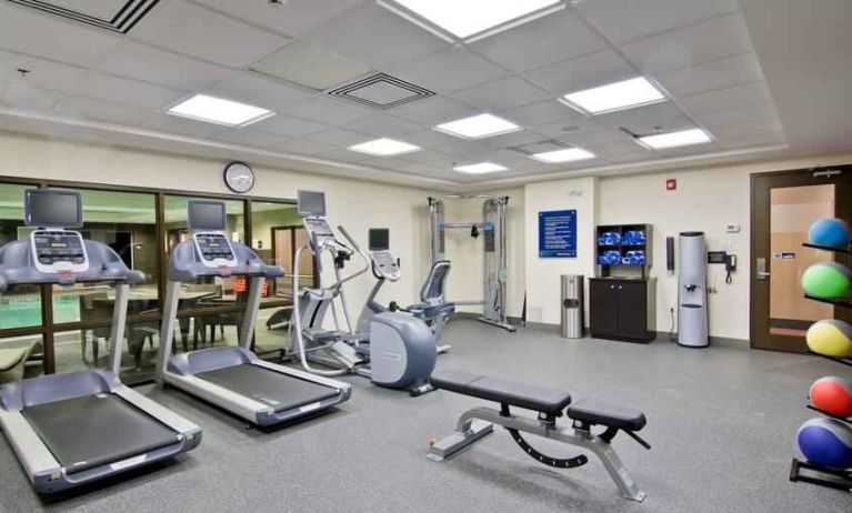 Fitness center to help you stay fit and have fun at the Hampton Inn by at the Hampton Inn & Suites by Hilton Toronto Markham.