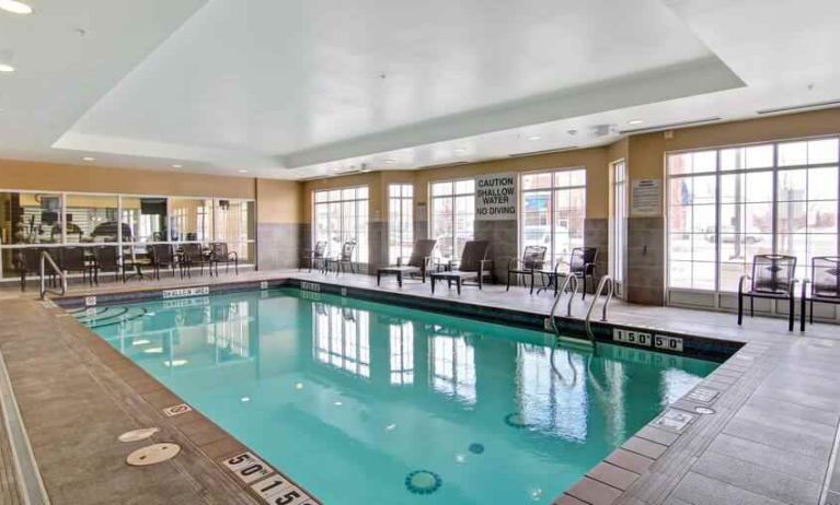 Relaxing indoor pool area at the Homewood Suites by Hilton Toronto-Markham.